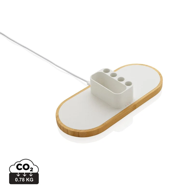 Caricatore dual wireless 10 W Ontario plastica riciclata RCS