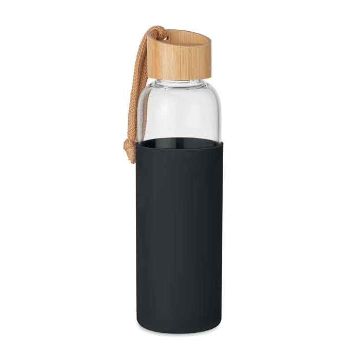 Bottiglia in vetro da 500 ml con tappo in bamboo