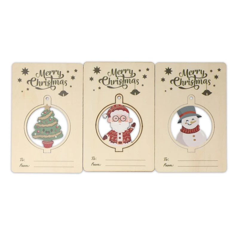 Set di 3 ornamenti natalizi in legno FSC InSideOut