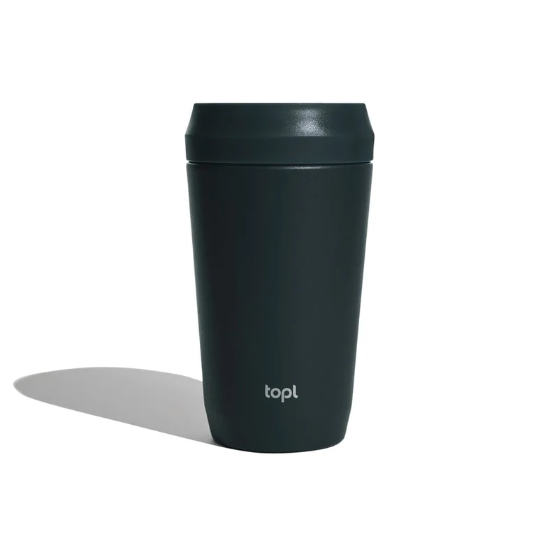 Bicchiere Topl in acciaio riciclato con tappo 360 brevettato 354 ml – 350 ml