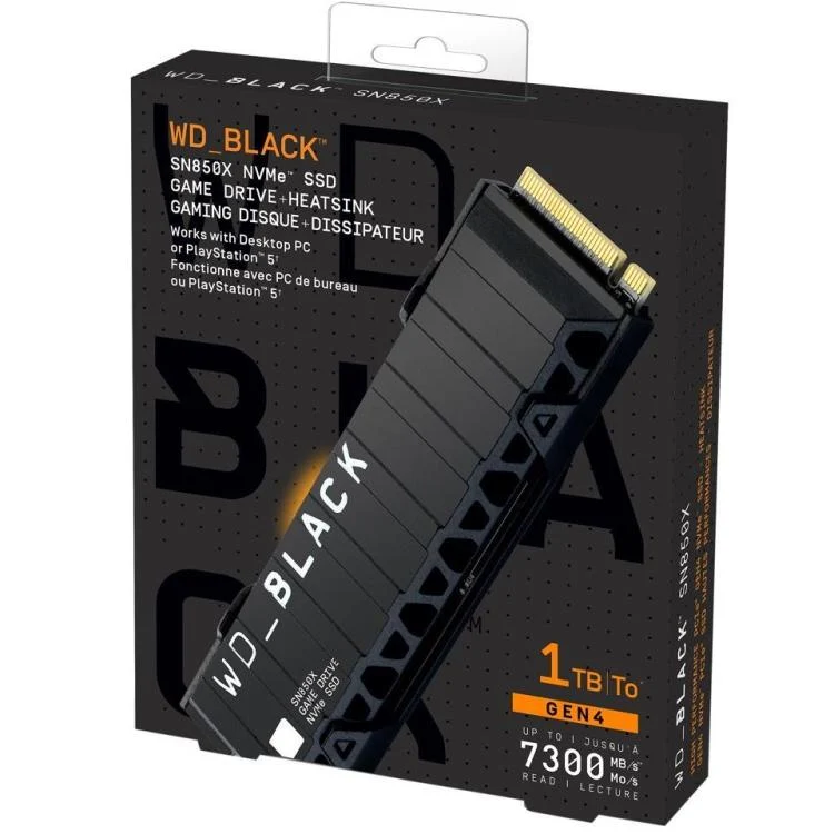 Western Digital Wd Black Sn850X 1Tb Nvme Ssd Pcie Gen4 7300Mbs Game Drive Ps5/Pc