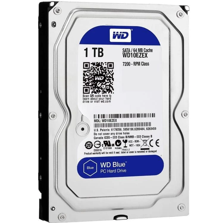 Western Digital Hard Disk Interno 1Tb 3.5" Wd10Ezex Sata Blue 7200R Computer Pc