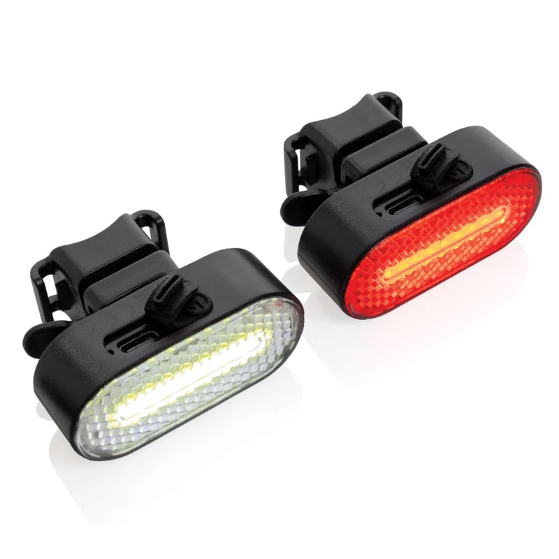 Set luci USB ricaricabili da bicicletta Lumino in plastica riciclata