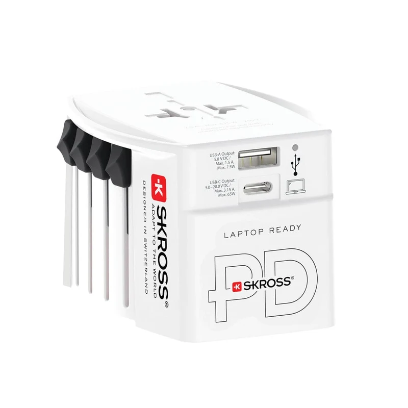 SKROSS Adattatore da viaggio MUV 65 W PD con cavo USB C