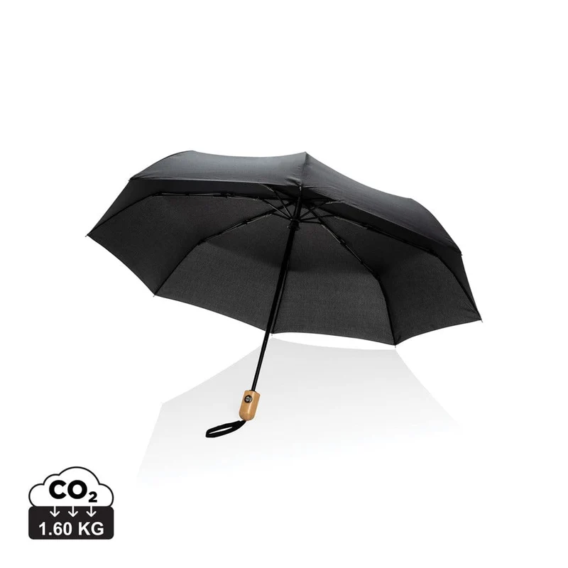 Mini ombrello bambù apri/chiudi 21" PET riciclato 190T Impact AWARE™ – Ø 110 cm