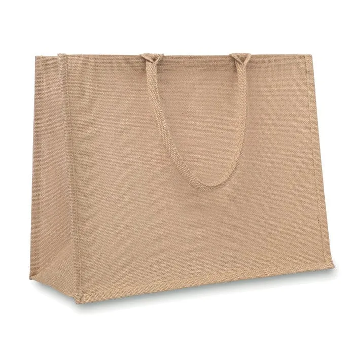 Shopper in juta con soffietto