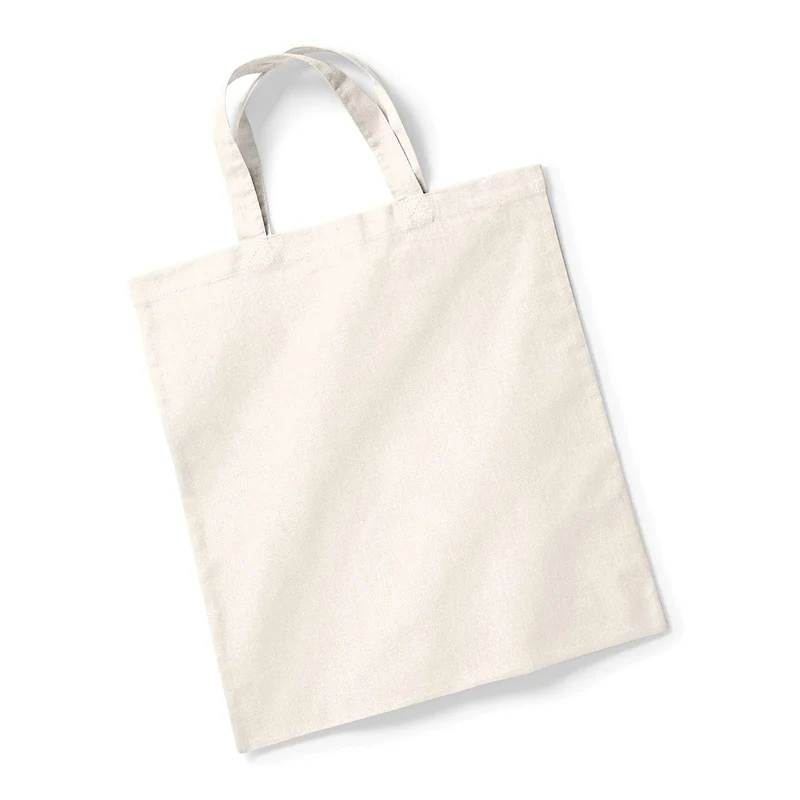 Shopper in Cotone con Manici Corti
