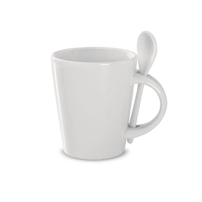 Tazza e cucchiaino in porcellana