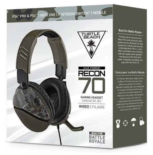 Turtle Beach Recon 70 Camo Verde Camo Cuffie Gaming Ps4 Ps5 Xbox One Pc Jack 3,5
