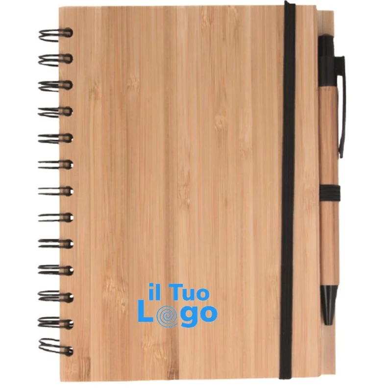 Notebook in bamboo con penna