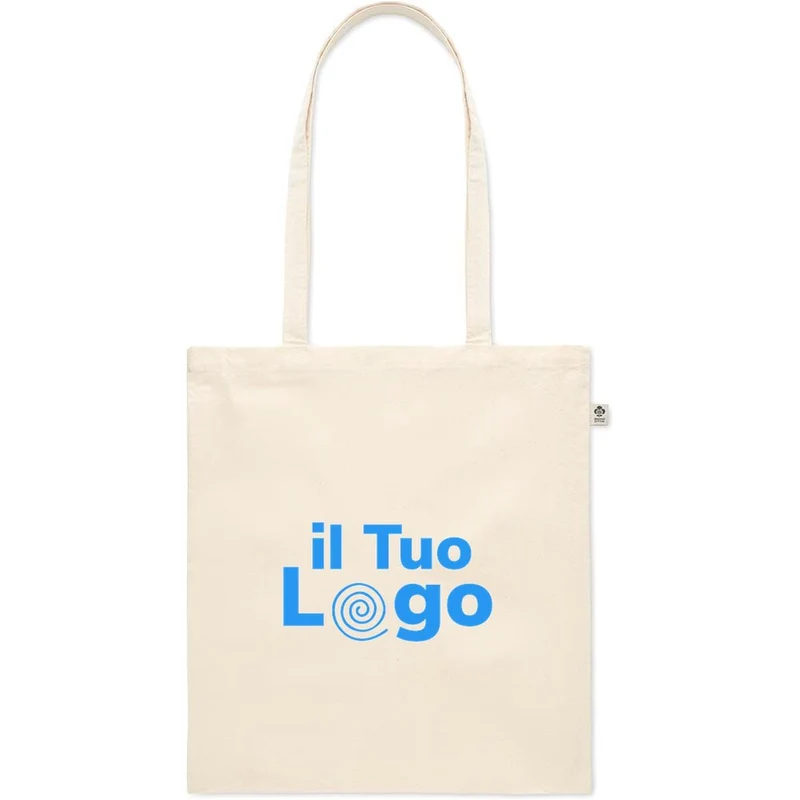 Shopper in cotone biologico con manici lunghi