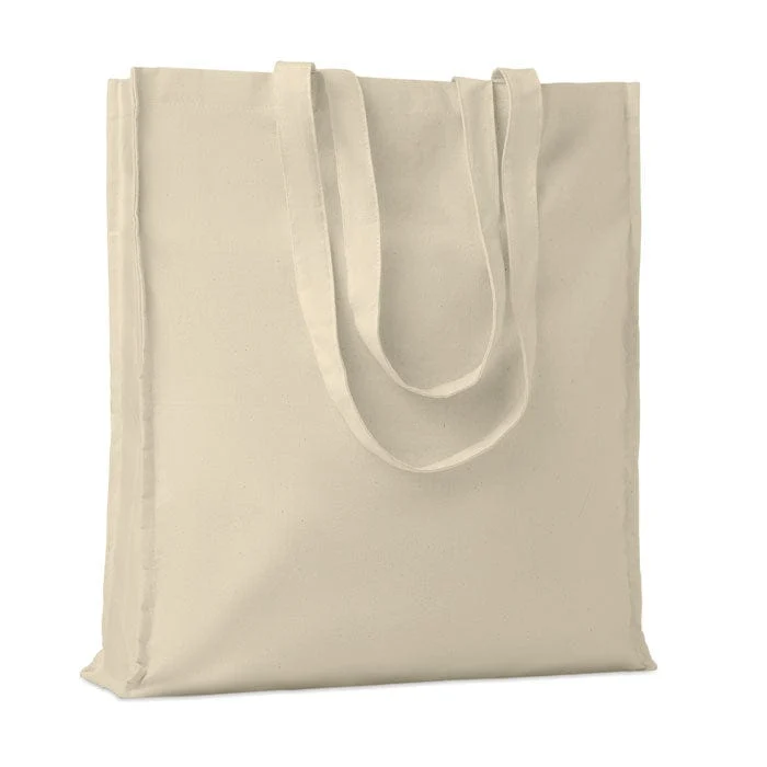 Shopper in cotone con soffietto Natural
