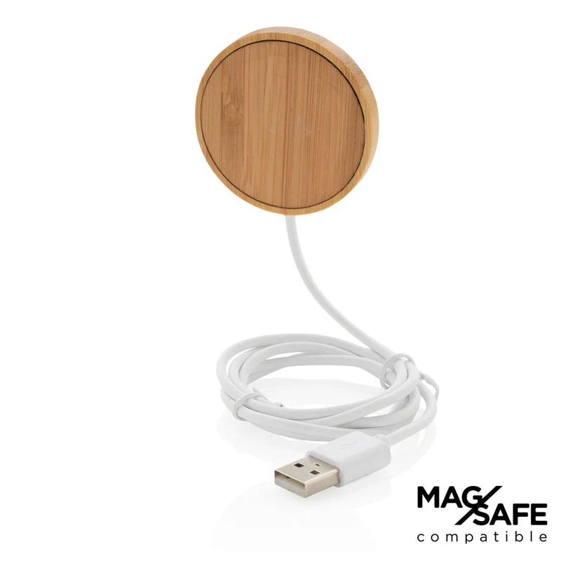 Ricaricatore wireless magnetico 10 W in bambù