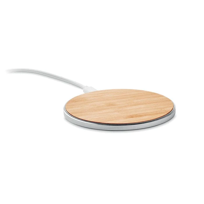 Caricatore wireless in bamboo e alluminio
