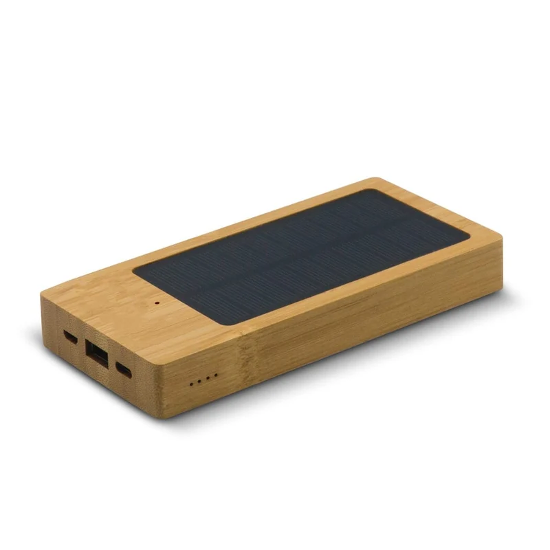 Powerbank bambù con pannello solare 8.000mAh