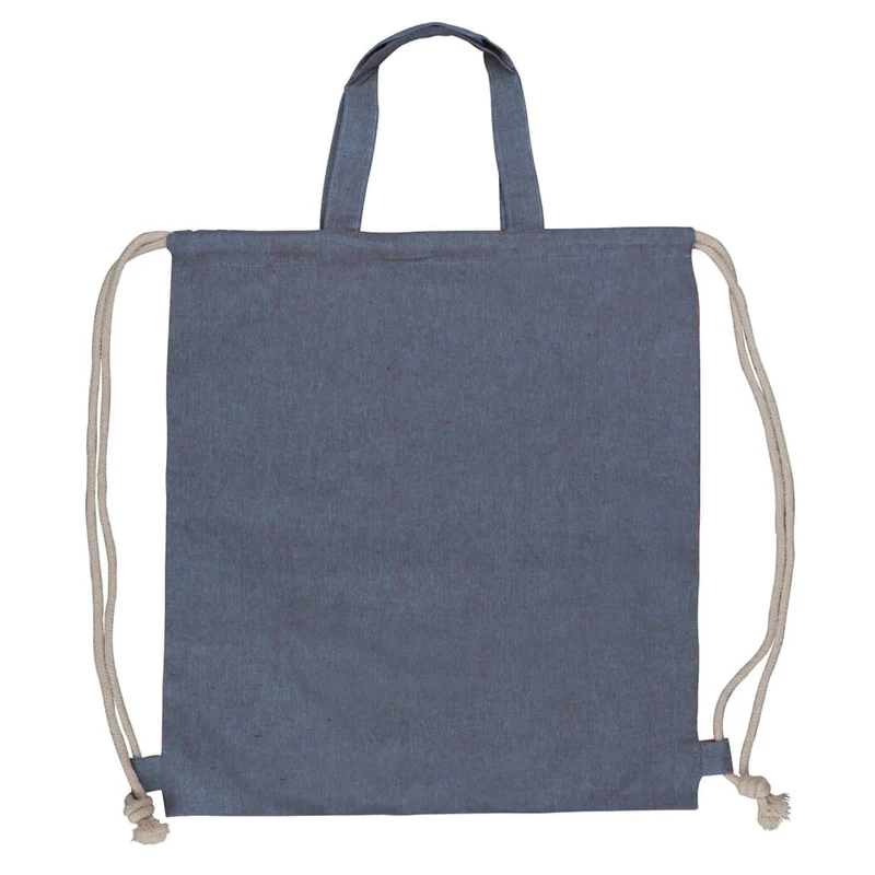 Borsa con coulisse in cotone riciclato