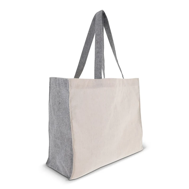 Borsa della spesa Cotone riciclato OEKO-TEX® 140g/m² a soffietto
