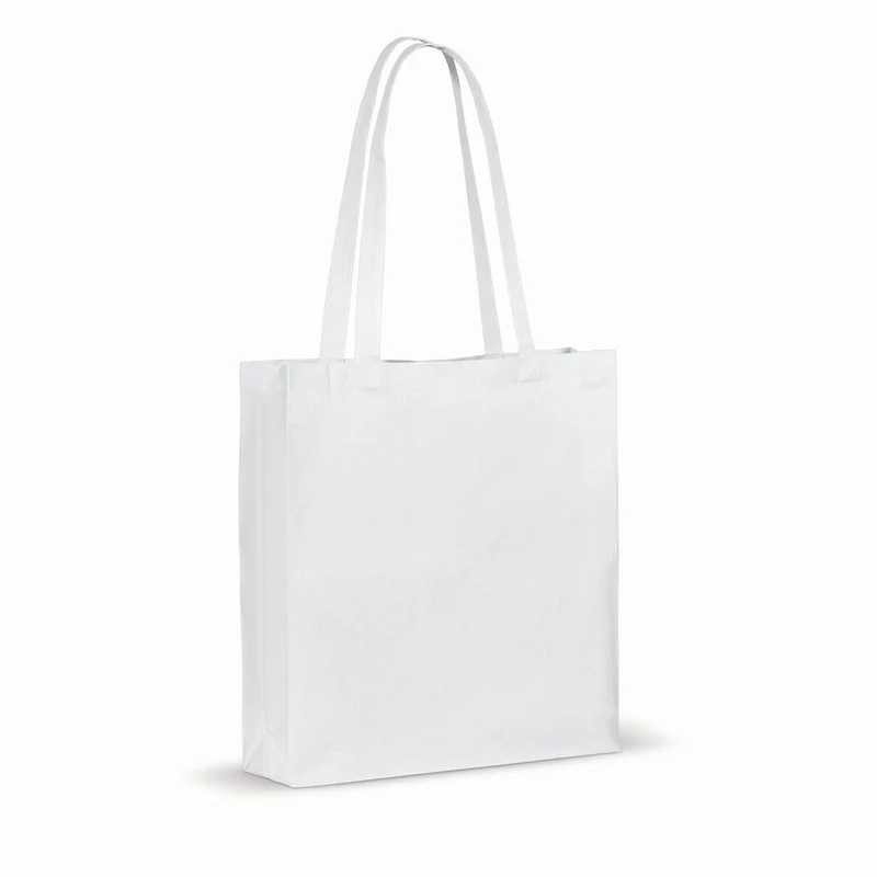 Borsa in cotone riciclato con soffietto 140g/m² 38x10x42cm