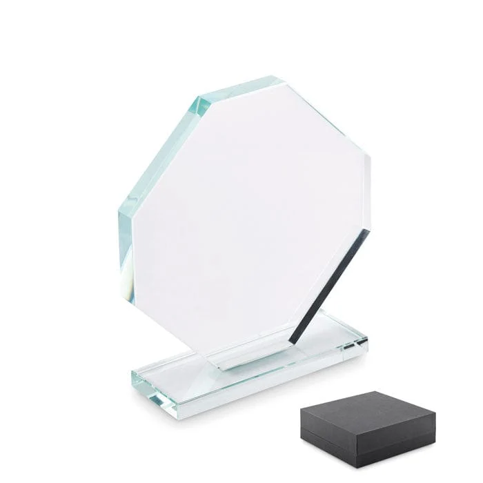Premio in cristallo ottagono