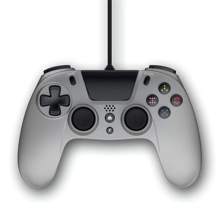 Gioteck Vx4 Premium Wired Controller Ps4/Pc Joystick Cablato Gamepad Titanium