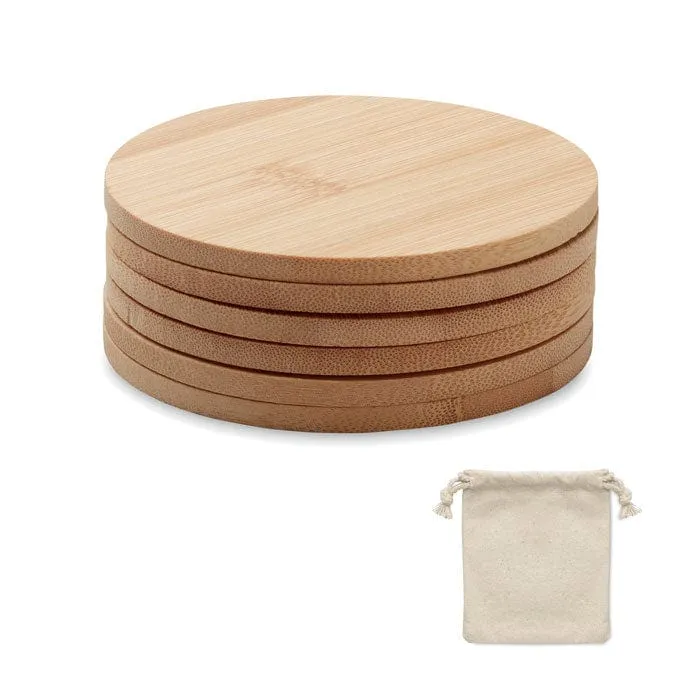 Set di 6 sottobicchieri di bamboo