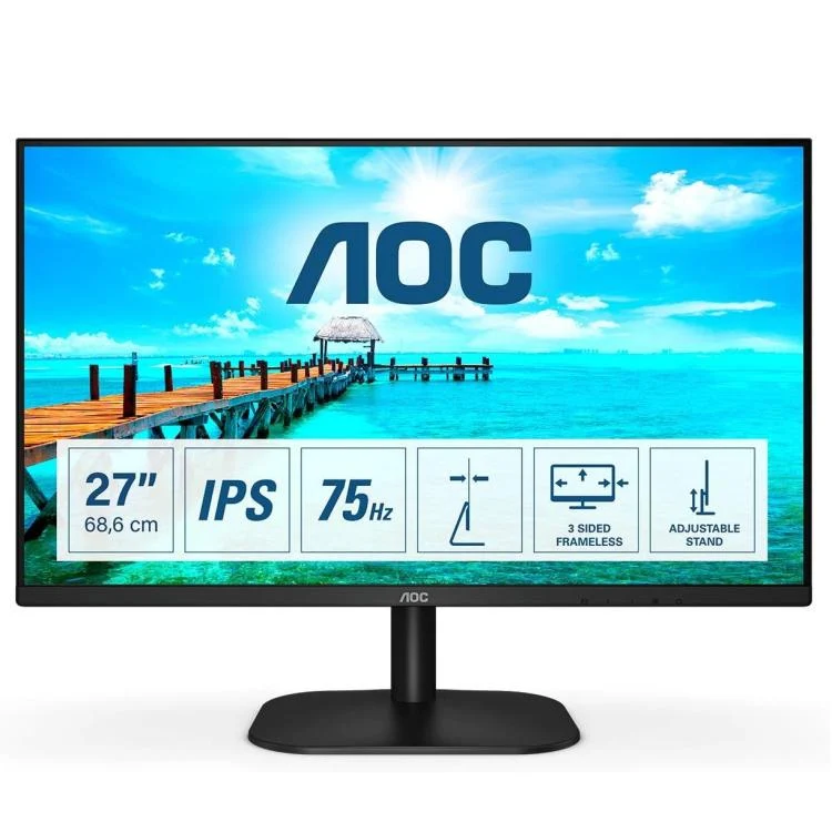AOC MONITOR FULL HD 27" IPS LED ADAPTIVE SYNC 27B2DA FHD 1080p HDMI VGA NERO