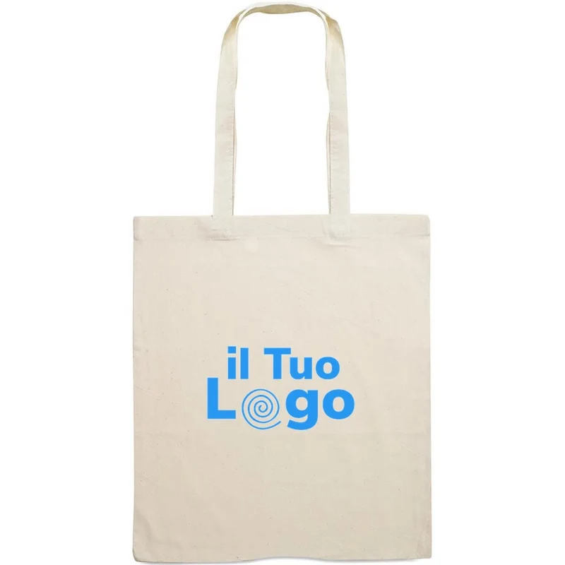 Shopper in cotone biologico EU con manici lunghi Natural