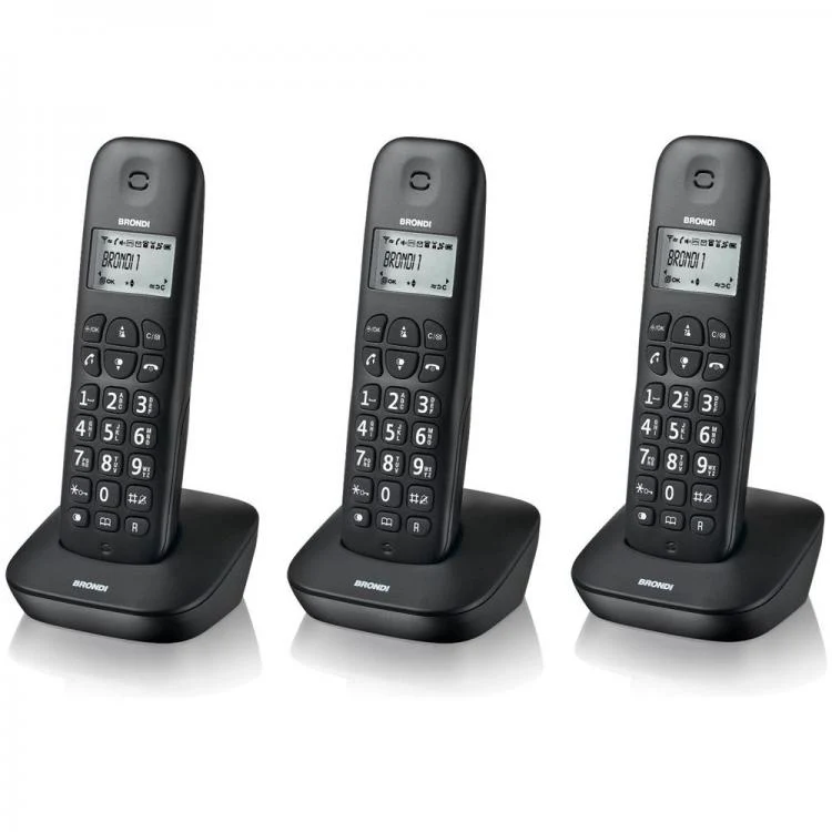 BRONDI TELEFONI DIGITAL CORDLESS GALA TRIO GRIGIO PORTATILE UFFICIO CASA HOTEL
