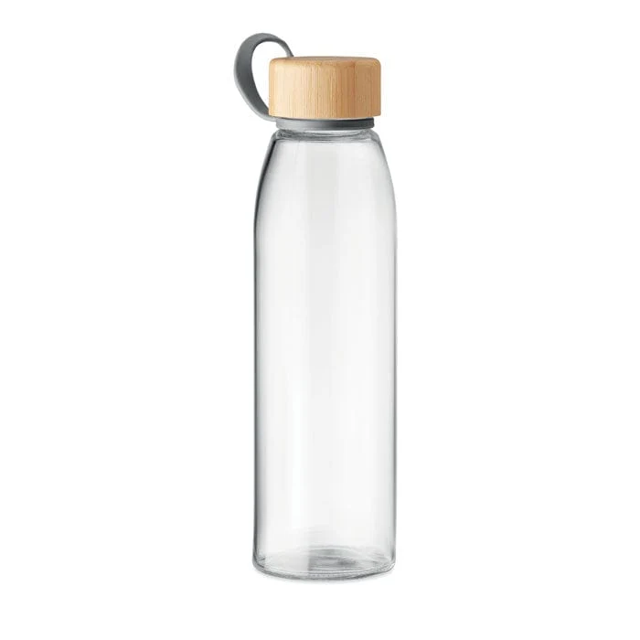 Bottiglia in vetro 500 ml con tappo bamboo