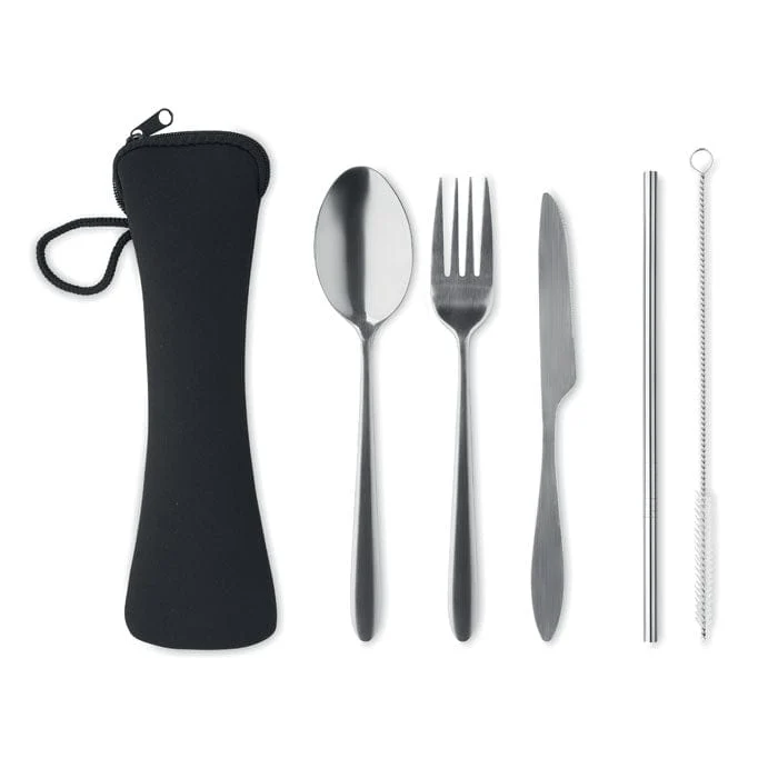 Set posate in acciaio inox in pouch