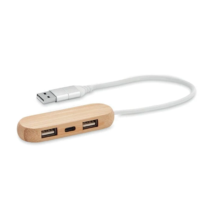 Hub USB a 3 porte in bamboo Randall