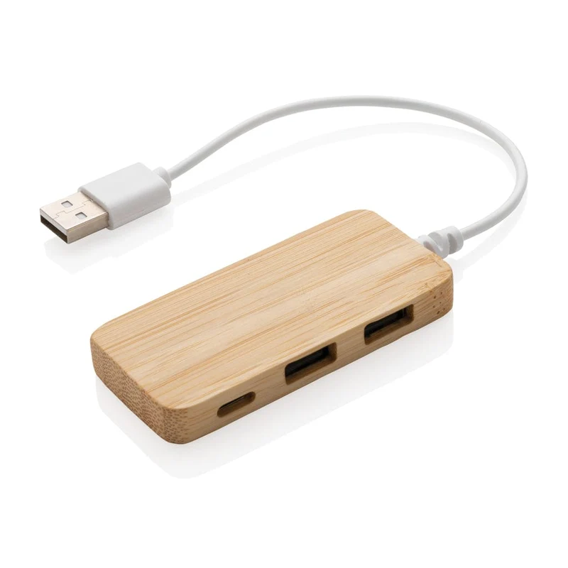 Hub USB in bambù con type C